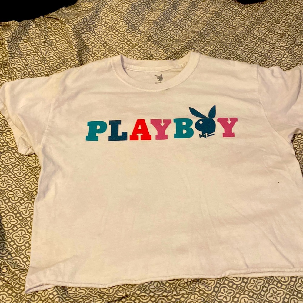 white playboy crop-top only worn a couple times.